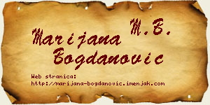 Marijana Bogdanović vizit kartica